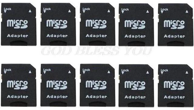 Main image of AJMRTC 10Pcs Micro SD TF to SDHC Memory Card Adapter Converter, Black Micro TransFlash to Standard SD Card Sleeve, Supports SDHC SDXC UHS-I for Camera Camcorder Reader Laptop Media Storage