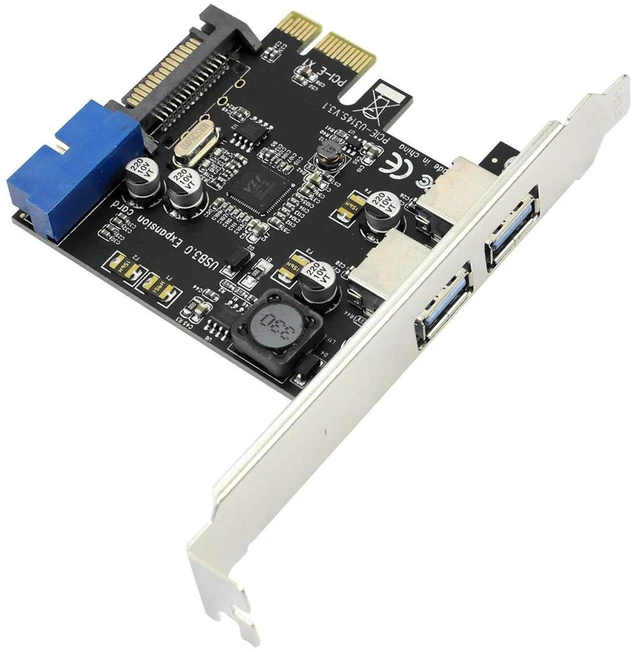 Alt view image 7 of 7 - AJMRTC PCIe X1 to 2 Ports USB3.0 Expansion Card, Internal 19/20PIN Front Panel Header, 5Gbps SuperSpeed USB 3.0 Hub for Desktop PC, Compatible with Windows XP/7/8/8.1/10