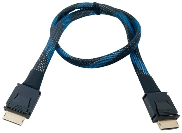 Alt view image 3 of 7 - AJMRTC PCIe 4.0 x4 SFF-8611 to SFF-8611 OCuLink Extension Cable, SAS-4 24Gbps Full Function 4i OCuLink Cord, 30cm for Server HBA JBOD NVMe Storage & eGPU Build