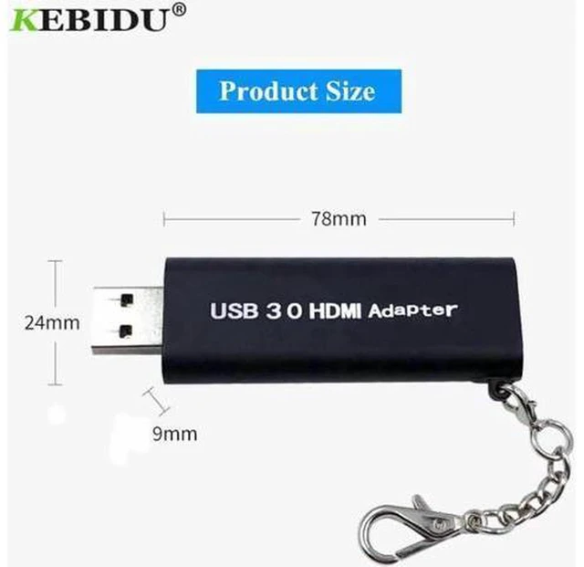Alt view image 5 of 6 - AJMRTC Mini Keychain USB 3.0 to HDMI Converter Adapter, 1920*1080 Full HD, Portable External Video Graphics Dongle for Windows Laptop PC, Multi-Monitor Expansion, Mirror & Extend Display