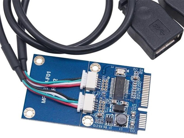 Alt view image 5 of 5 - AJMRTC MCA522 Mini PCI-E to Dual-Port USB 2.0 Expansion Card, 480Mbps Hi-Speed USB Converter, Plug and Play for Industrial Motherboard, Notebook, Embedded PC, Compatible with Win7 Win8 Win10 Win11