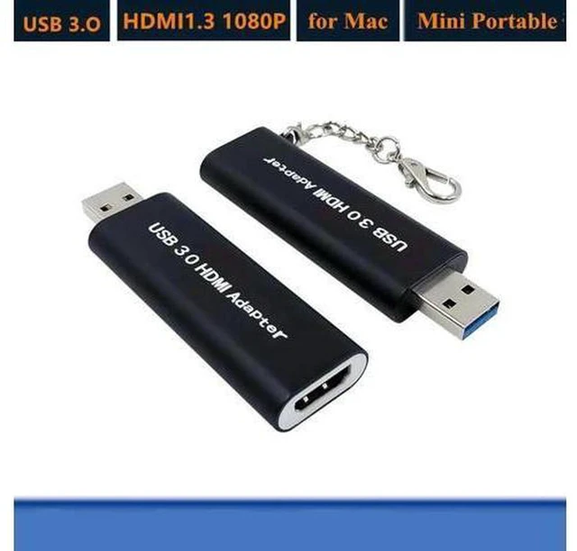 Alt view image 5 of 6 - AJMRTC Mini Keychain USB 3.0 to HDMI Video Converter Adapter, 1920×1080 Full HD, Portable External Display Dongle for Windows PC Laptop, Dual Monitor Extension, Mirror & Extend Desktop