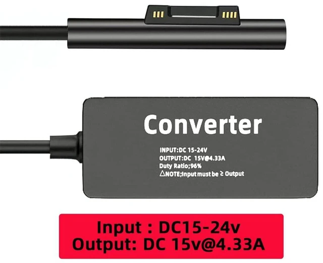Alt view image 7 of 7 - AJMRTC 65W DC 4.5x3.0mm Jack to Surface Charging Cable, Adjustable 15V-24V 20V Output, Power Cord for Surface Pro 3 4 5 6 7 8 9, Surface Book Pro Charger Conversion Cable