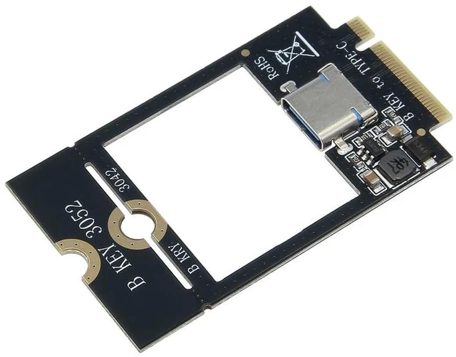 Alt view image 2 of 7 - AJMRTC M.2 B-Key WWAN Expansion Adapter Card, Convert M.2 B Key WWAN Slot to USB-C + Dual TF Card Reader, Compatible with 3042 / 3052 Size 4G LTE WWAN Module Slot for Laptop, Notebook Internal Upgrade