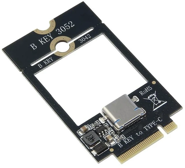 Alt view image 3 of 7 - AJMRTC M.2 B-Key WWAN Expansion Adapter Card, Convert M.2 B Key WWAN Slot to USB-C + Dual TF Card Reader, Compatible with 3042 / 3052 Size 4G LTE WWAN Module Slot for Laptop, Notebook Internal Upgrade