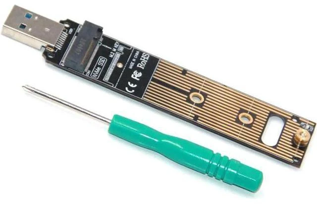 Alt view image 5 of 5 - AJMRTC M.2 NVMe SSD to USB 3.1 Adapter, Portable PCIe to USB3.0 Converter, Hot Swap High Performance 10Gbps M-Key NVMe Reader for 2230 2242 2260 2280 M.2 SSD, UASP Accelerated
