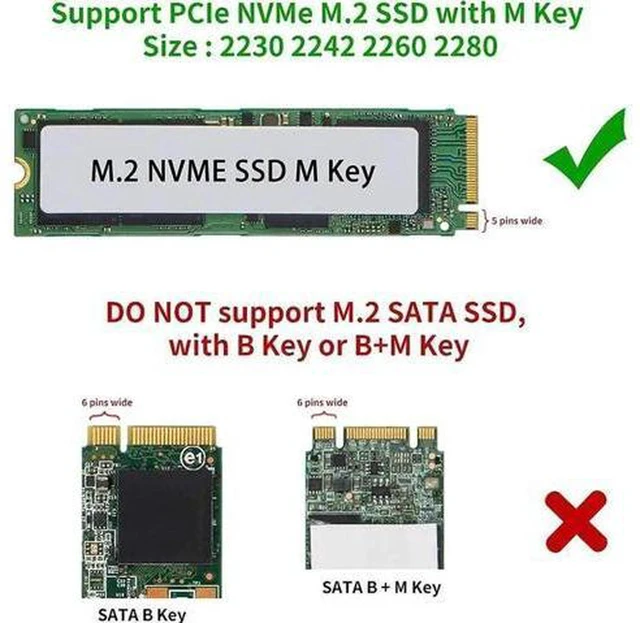 Alt view image 3 of 5 - AJMRTC M.2 NVMe SSD to USB 3.1 Adapter, Portable PCIe to USB3.0 Converter, Hot Swap High Performance 10Gbps M-Key NVMe Reader for 2230 2242 2260 2280 M.2 SSD, UASP Accelerated