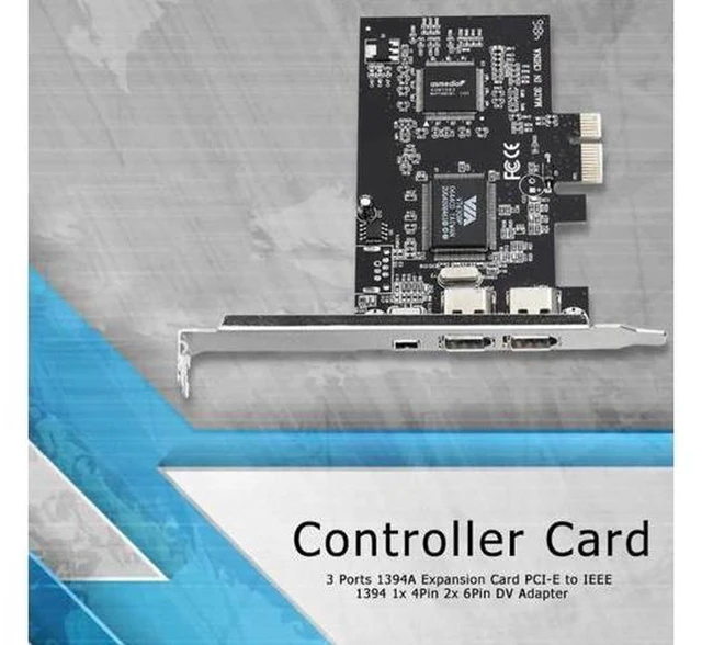Alt view image 2 of 5 - AJMRTC 3 Ports PCI-E 1X IEEE1394A FireWire Expansion Card, 400Mbps, 1x4Pin + 2x6Pin DV Video Capture Adapter, OHCI 1.1 for Desktop PC, Video Editing, Legacy DV Camcorder