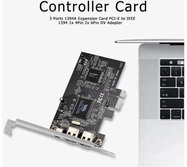 Alt view image 3 of 5 - AJMRTC 3 Ports PCI-E 1X IEEE1394A FireWire Expansion Card, 400Mbps, 1x4Pin + 2x6Pin DV Video Capture Adapter, OHCI 1.1 for Desktop PC, Video Editing, Legacy DV Camcorder