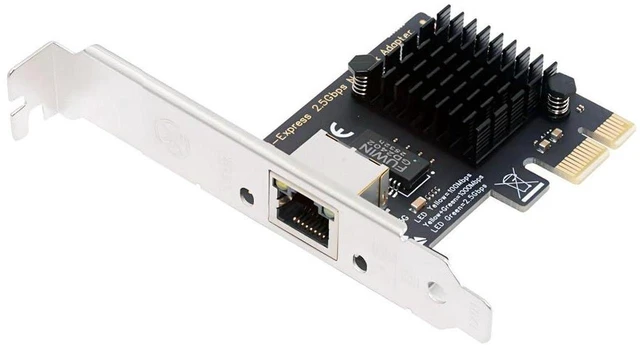 Main image of AJMRTC PCIe X1 to RJ45 2.5G Ethernet Network Adapter Card, Multi-Gigabit LAN NIC for Desktop PC, Server, NAS, AI Host, with 8cm & 12cm Slot Brackets, Wake-on-LAN, Jumbo Frame Support