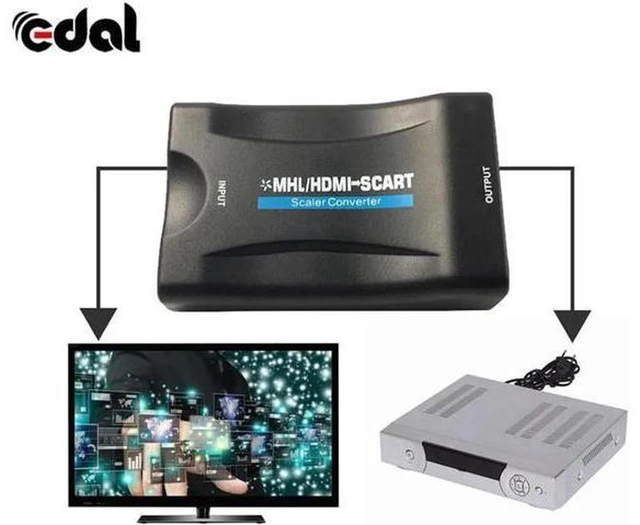 Alt view image 6 of 6 - AJMRTC 1080P HDMI to SCART Video Stereo Audio Converter Adapter, HD to RGB SCART Decoder for Sky Box, HD TV, DVD Player, Retro Game Console, CRT Display
