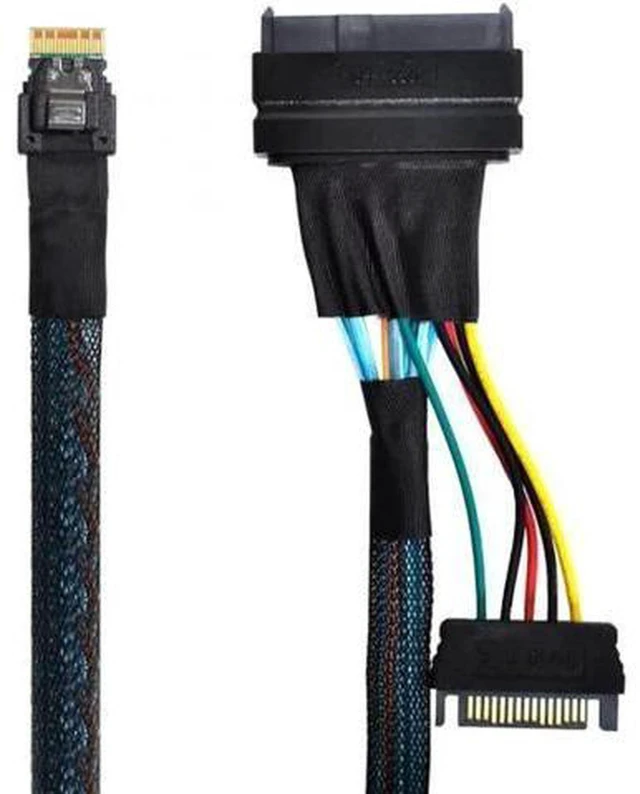 Main image of AJMRTC SF-104 U.2 SFF-8639 to SFF-8654 4I Slimline SAS NVMe Cable, PCIe4.0 64Gbps High Speed Storage Cord for Motherboard, Server, NAS, NVMe SSD, U.2 Drive Connection