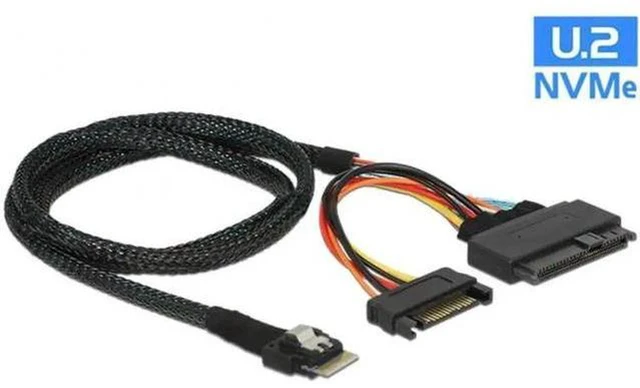 Alt view image 3 of 7 - AJMRTC SF-104 U.2 SFF-8639 to SFF-8654 4I Slimline SAS NVMe Cable, PCIe4.0 64Gbps High Speed Storage Cord for Motherboard, Server, NAS, NVMe SSD, U.2 Drive Connection
