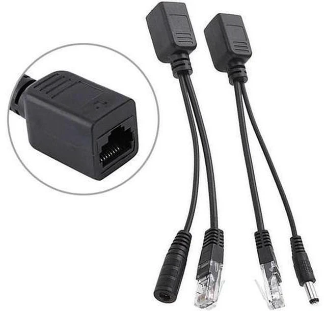 Alt view image 2 of 5 - AJMRTC 2Pcs Passive PoE Injector Splitter RJ45 Ethernet Adapter, LAN Power Over Ethernet DC Male Jack for IP Camera, AP, CCTV, Network Device 12V-24V DIY Power Supply