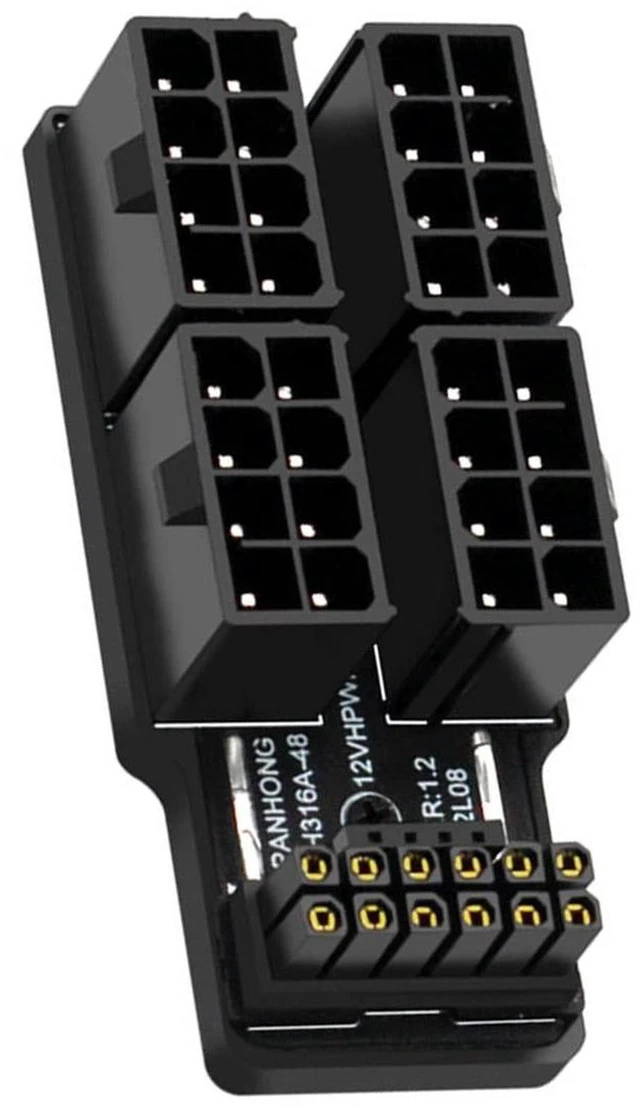 Main image of AJMRTC ATX3.0 PCIe5.0 12VHPWR 16Pin 12+4 Down Angled Power Adapter, 4x ATX 8Pin Modular GPU Power Converter for RTX 4080 5090Ti Graphics Card