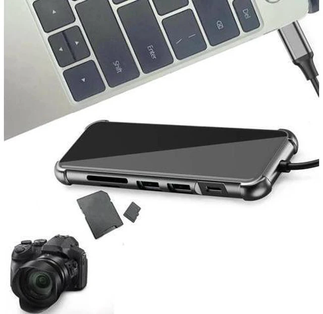 Alt view image 5 of 6 - AJMRTC 6 in 1 USB Type C Multiport Hub, 4K@30Hz HDMI-Compatible, USB 3.0, USB 2.0, 100W PD Charging, SD TF T-Flash Card Reader, Portable Docking Station for USB-C Laptops, MacBook, iPad, Tablet