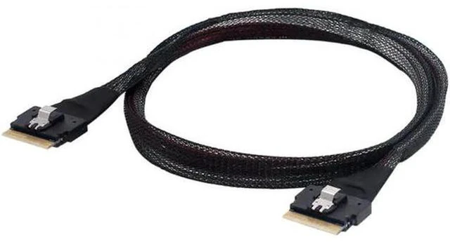 Alt view image 4 of 7 - AJMRTC SF-028 Slimline SAS 4.0 SFF-8654 8i 74Pin to SFF-8654 8i 74Pin Cable, PCIe Gen4 Slim SAS Internal Host Target Cord for Server Storage Backplane NVMe SSD, 1 Pack