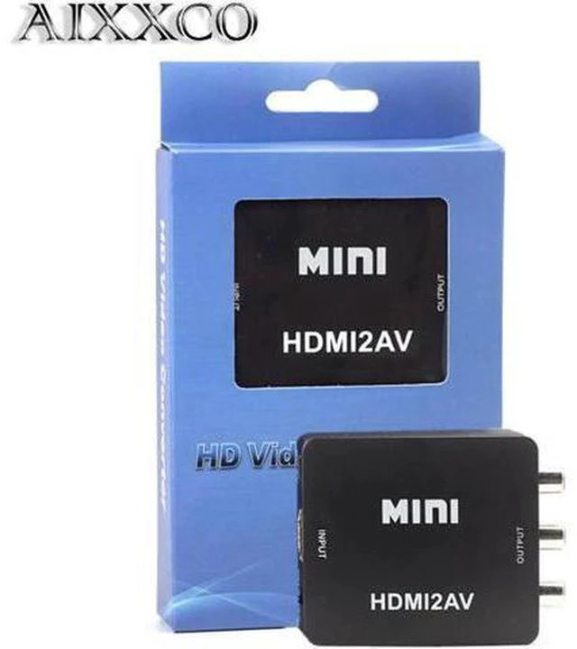 Main image of AJMRTC Mini HDMI to RCA AV CVBS L/R Audio Video Converter Box, HDMI2AV 1080P Digital to Analog Adapter, PAL/NTSC Selectable for Old CRT TV, Game Console, DVD Player, Streaming Media Player