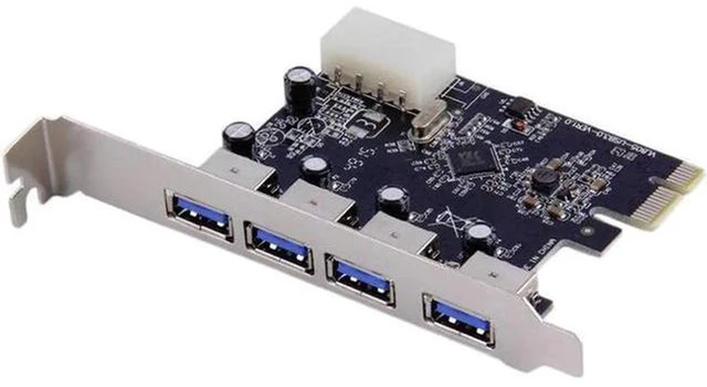 Alt view image 4 of 5 - AJMRTC 4 Port PCI-E to USB 3.0 Expansion Card, PCIe x1 USB3.0 Hub Adapter, 5Gbps SuperSpeed, with Full & Low Profile Bracket, Optional SATA Power for Desktop PC Workstation NAS