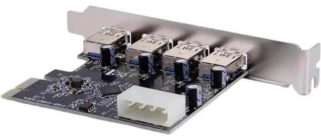 Alt view image 5 of 5 - AJMRTC 4 Port PCI-E to USB 3.0 Expansion Card, PCIe x1 USB3.0 Hub Adapter, 5Gbps SuperSpeed, with Full & Low Profile Bracket, Optional SATA Power for Desktop PC Workstation NAS