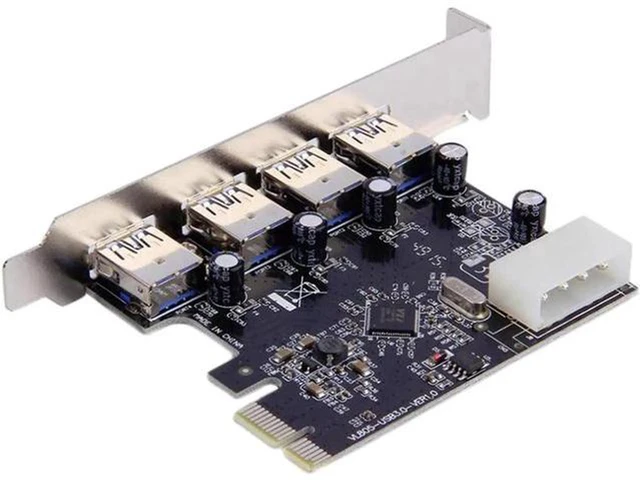 Alt view image 3 of 5 - AJMRTC 4 Port PCI-E to USB 3.0 Expansion Card, PCIe x1 USB3.0 Hub Adapter, 5Gbps SuperSpeed, with Full & Low Profile Bracket, Optional SATA Power for Desktop PC Workstation NAS