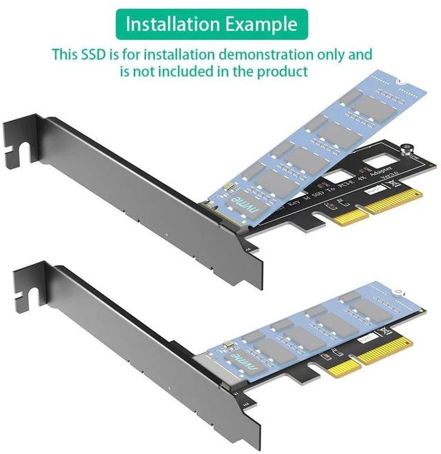 Alt view image 7 of 7 - AJMRTC M.2 NGFF Key M PCIe SSD to PCI Express 3.0 x4 Adapter Card, Supports NVMe & AHCI Protocol M.2 SSD, 2242 2260 2280 Size, Works in PCIe x4 x8 x16 Desktop Slot, Card Only
