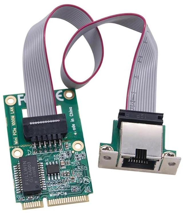 Alt view image 6 of 7 - AJMRTC M.2 A+E / Mini PCIe to RJ45 Gigabit Ethernet Network Card, Bent Pin Design, Single Port 10/100/1000Mbps LAN Adapter for Server, Industrial PC, NAS, Soft Router