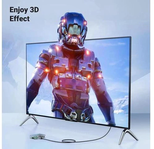 Alt view image 4 of 7 - AJMRTC Mini HDMI to HDMI Cable 6.6FT, Aluminum Braided 8K@60Hz 4K@240Hz Bidirectional HDMI 2.1 Cord for Camera, Camcorder, Tablet, Handheld Device, Monitor Projector