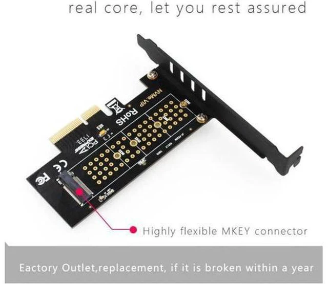 Alt view image 4 of 5 - AJMRTC M.2 NGFF NVMe M Key SSD to PCIe X4 Expansion Adapter Card, PCI Express 3.0 x4 Converter, Supports 2242 2260 2280 NVMe AHCI SSD, Works in PCIe x4 x8 x16 Desktop Slots
