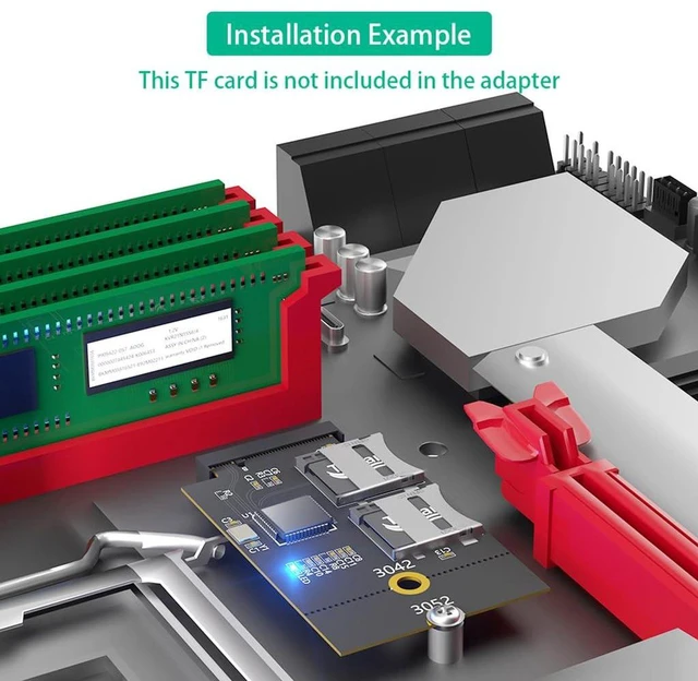 Alt view image 5 of 7 - AJMRTC M.2 NGFF Key B to Dual Micro SD TF Card Reader Adapter, USB Bus Interface, Supports 3042 / 3052 Form Factor, Dual TF Slots for Laptop, Industrial PC, Data Logging, Storage Expansion
