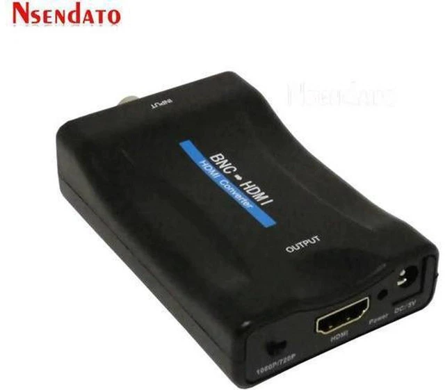 Main image of AJMRTC BNC to HDMI Converter Adapter, CVBS Analog Coaxial Video + 3.5mm Audio to HDMI, Switchable 720P / 1080P Output, PAL NTSC Auto Detect, Plug and Play for CCTV Security Camera, Surveillance DVR