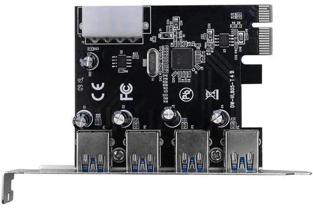 Alt view image 4 of 5 - AJMRTC 4 Port SuperSpeed USB 3.0 PCIe Expansion Card, 5Gbps PCI Express x1 USB Hub Adapter with SATA Auxiliary Power, UASP Supported for Desktop PC, External SSD, Camera, USB Storage Peripherals
