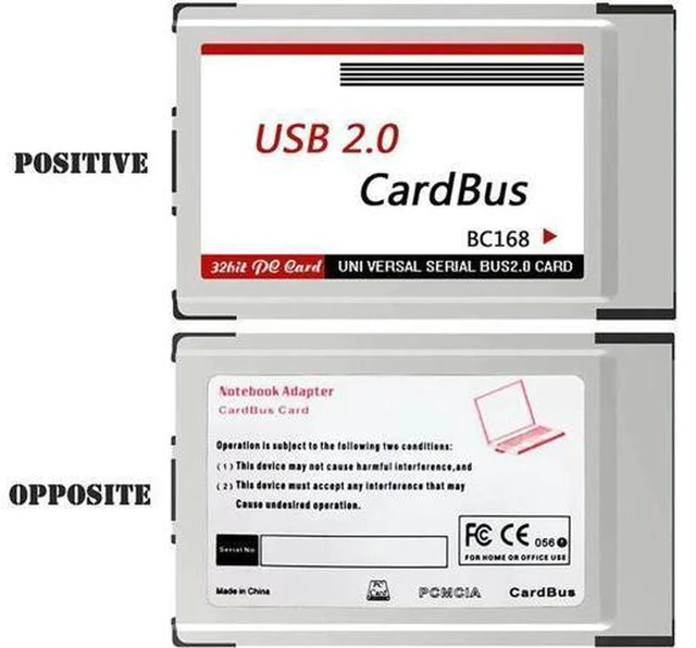 Alt view image 5 of 5 - AJMRTC 2 Port USB 2.0 CardBus PCMCIA Adapter Card, 480Mbps High Speed Type II PC Card Expansion Converter for Old Laptop Notebook, Hot Swap USB Hub Add-on