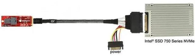 Alt view image 3 of 7 - AJMRTC M.2 M-Key NVMe to SFF-8643 Adapter Card with SFF-8643 to SFF-8639 U.2 Cable, PCIe 4.0 x4 NVMe SSD Storage Expansion Kit for Motherboard, Server, Workstation, NAS