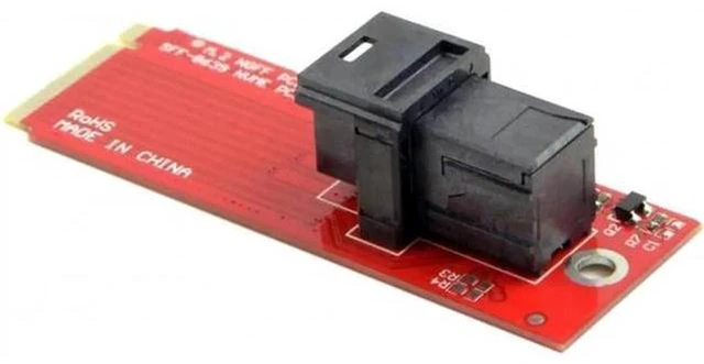 Alt view image 5 of 7 - AJMRTC M.2 M-Key NVMe to SFF-8643 Adapter Card with SFF-8643 to SFF-8639 U.2 Cable, PCIe 4.0 x4 NVMe SSD Storage Expansion Kit for Motherboard, Server, Workstation, NAS
