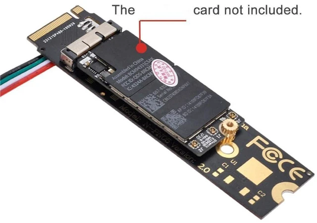 Alt view image 5 of 7 - AJMRTC 6+12 Pin Apple WiFi Bluetooth Card to M.2 NGFF Key M Adapter, PCIe Passive Converter for BCM94360CD, BCM94360CS, BCM943602CS, BCM94360CS2 Hackintosh Desktop