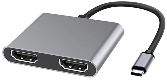 Main image of AJMRTC 2-in-1 USB-C Docking Station, USB 3.0 Hub with Dual HDMI-Compatible Output, Multi-Monitor Adapter Compatible with MacBook, Windows PC, Laptop, Plug and Play Display Expander