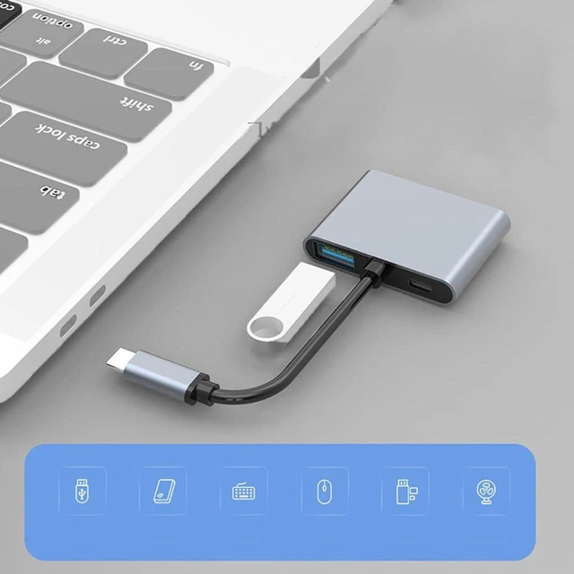 Alt view image 4 of 4 - AJMRTC 2-in-1 USB-C Docking Station, USB 3.0 Hub with Dual HDMI-Compatible Output, Multi-Monitor Adapter Compatible with MacBook, Windows PC, Laptop, Plug and Play Display Expander