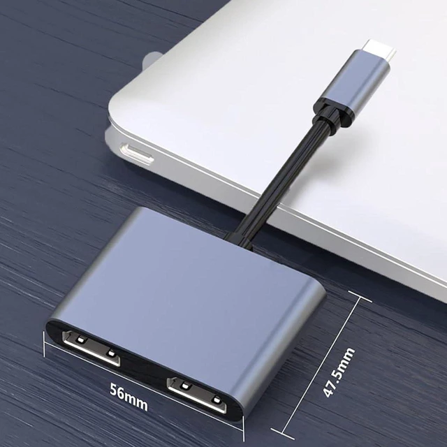 Alt view image 2 of 4 - AJMRTC 2-in-1 USB-C Docking Station, USB 3.0 Hub with Dual HDMI-Compatible Output, Multi-Monitor Adapter Compatible with MacBook, Windows PC, Laptop, Plug and Play Display Expander