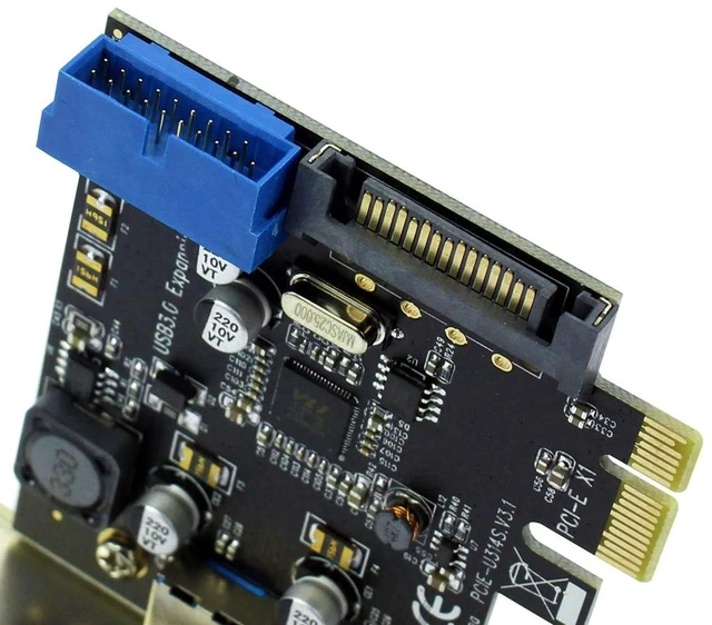 Alt view image 6 of 7 - AJMRTC PCIe x1 USB 3.0 Expansion Card, 2 Ports 5Gbps, Internal 19Pin / 20Pin Front Panel Header, PCI Express Adapter Compatible with X1/X4/X8/X16 Slot for Windows XP 7 8 8.1 10 Desktop PC Storage