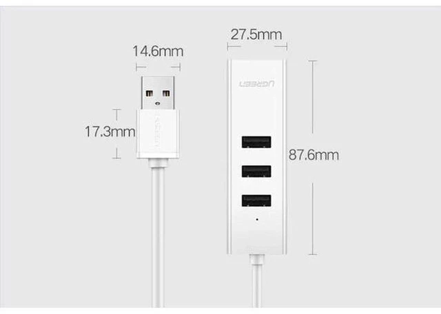 Alt view image 4 of 5 - AJMRTC USB 2.0 Hub to RJ45 Ethernet Adapter, 10/100Mbps Fast LAN Network Card with Extra USB 2.0 Ports, 480Mbps USB Data Hub for Windows 8 10, Android TV Box, Set-Top Box, Stable Wired Internet Connec