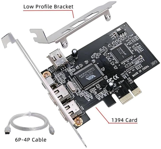Alt view image 6 of 7 - AJMRTC PCIe IEEE 1394a Firewire 400 Video Capture Card, PCI Express x1/x4/x16 to 4-Port 1394 Adapter with 6Pin & 4Pin Ports, 400Mbps Controller Card for DV Camcorder, Video Editing, Legacy Firewire