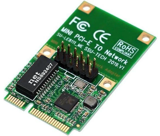 Alt view image 4 of 5 - AJMRTC Mini PCIe Gigabit Ethernet Network Card, Mini PCI-Express to RJ45 1000Mbps Wired LAN NIC Adapter, 10/100/1000Mbps Auto Negotiation for Mini PC, Industrial PC, Embedded Computer