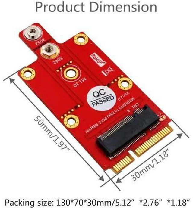 Alt view image 3 of 5 - AJMRTC Key B to Mini PCIe PCI-E Adapter Converter, Compatible with 3G 4G 5G LTE Wireless Module, With Screwdriver, For M.2 Key B WWAN Cellular Module Installation