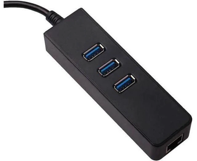 Alt view image 6 of 6 - AJMRTC USB 3.1 Type C to RJ45 Gigabit Ethernet Adapter, 3 Port USB 3.0 Hub 10/100/1000Mbps LAN Network Converter for Laptop PC