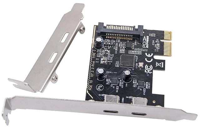 Alt view image 5 of 7 - AJMRTC PCI-E X1 to 2 Ports USB-C Expansion Card, USB3.2 Gen1 5Gbps PCIe Adapter Card MCA663, Dual Type-C Ports for Desktop PC, PCI Express Add-On Card