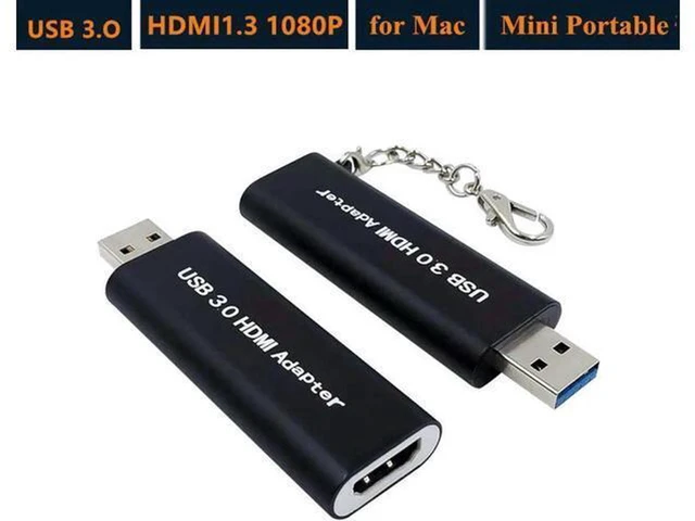 Alt view image 3 of 6 - AJMRTC Mini USB 3.0 to HDMI Converter Adapter, Keychain Portable Design, 1080P Full HD Video Audio Output, External Graphics Adapter for Windows PC Laptop