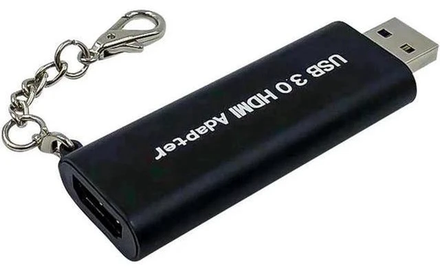 Alt view image 2 of 6 - AJMRTC Mini USB 3.0 to HDMI Converter Adapter, Keychain Portable Design, 1080P Full HD Video Audio Output, External Graphics Adapter for Windows PC Laptop