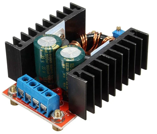Alt view image 3 of 6 - AJMRTC 2Pcs DC-DC Boost Converter, 10-32V Input to 12-35V Adjustable Output, 150W 6A Step Up Voltage Regulator Power Module