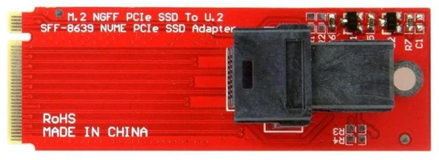 Alt view image 2 of 7 - AJMRTC PCIe 4.0 M.2 NGFF M-Key to SFF-8643 Adapter, Horizontal Type, 2280mm, for U.2 SFF-8639 NVMe PCIe SSD Motherboard Internal Storage Expansion
